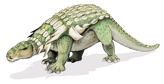 Ilustração artística de como seria um anquilossauro; nova espécie encontrada em 1997 tinha focinho menor