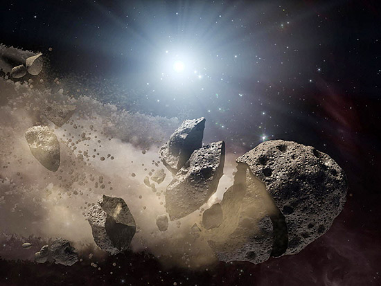 Ilustração artística mostra como seria asteroide que se soltou do cinturão que existe entre Marte e Júpiter