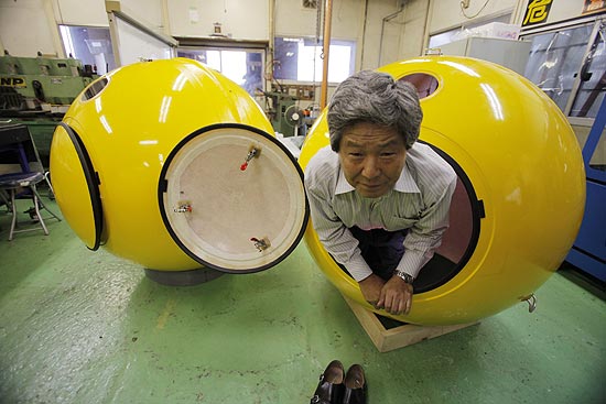 Shoji Tanaka, presidente da empresa japonesa Cosmo, que desenvolveu a cápsula salva-vidas (foto