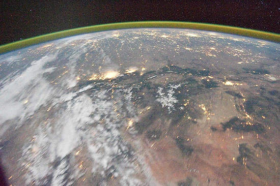 Montanhas Rochosas em foto tirada pelos astronautas da ISS
