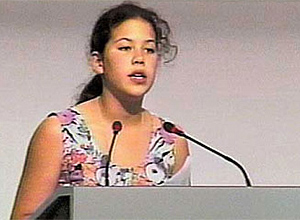 Severn discursa para chefes de Estado durante a Eco-92, que ocorreu vinte anos atrás; assista ao vídeo aqui
