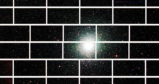 Imagem aproximada de uma das fotos liberadas pela Decam mostra aglomerado globular 47 Tucanae, que est localizado a aproximadamente 17 mil anos-luz da Terra 
