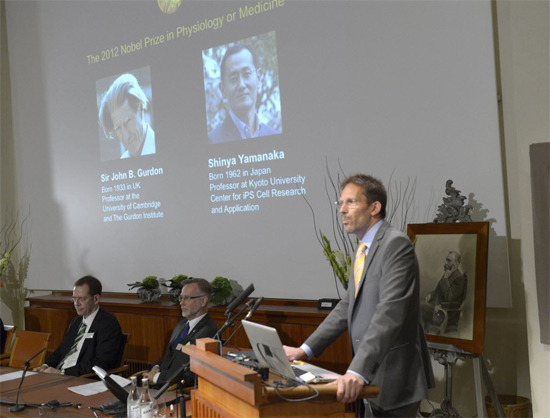 Dupla de cientistas vencedora do Prmio Nobel de Medicina  anunciada durante evento em Estocolmo, na Sucia