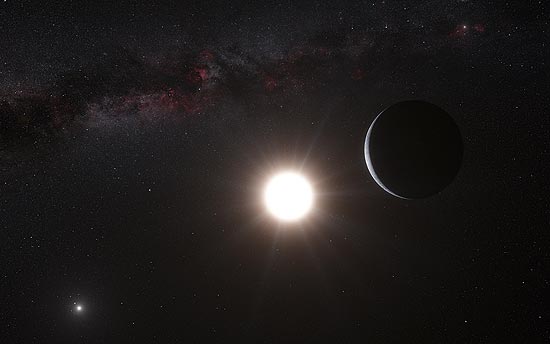 Concepção artística do planeta descoberto em Alpha Centauri