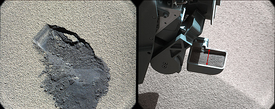 Imagem mostra solo marciano escavado pelo jipe-robô Curiosity