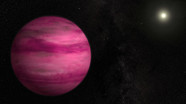 Ilustrao da Nasa mostra o novo exoplaneta GJ 504b, que est a 57 anos-luz da Terra e tem 160 milhes de anos