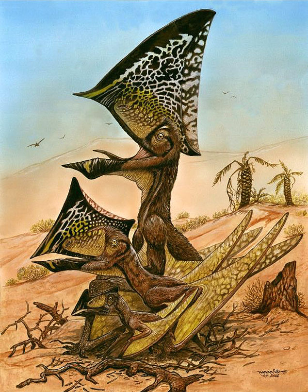 Concepção artística do pterossauro