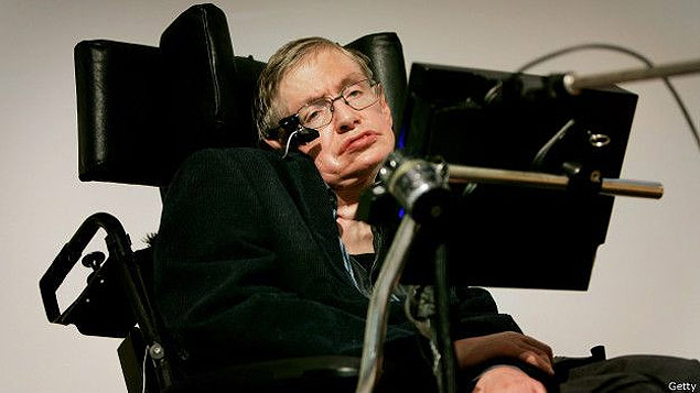 O fsico Stephen Hawking durante conferncia