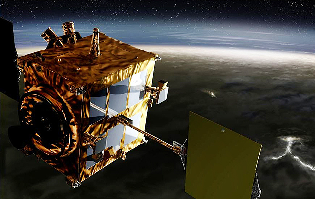 Ilustrao exibe sonda Akatsuki; misso japonesa prev estudar o clima e os fenmenos atmosfricos de Vnus