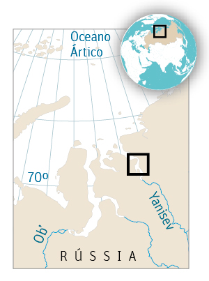 Mapa do mamute na Sibria