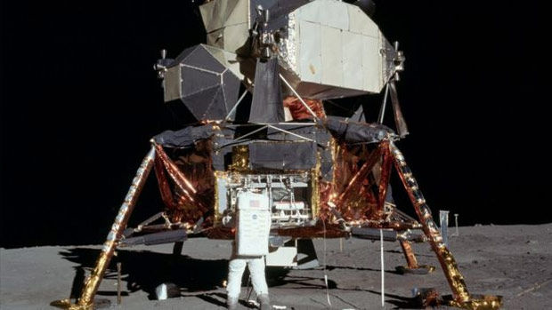 O mdulo lunar da Apollo 11; disjuntor quebrado quase inviabilizou decolagem para retorno ao mdulo de comando