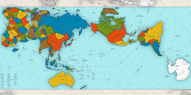 Mapa criado por arquiteto japons Hajime Narukawa busca refletir com preciso as propores entre continentes e pases 