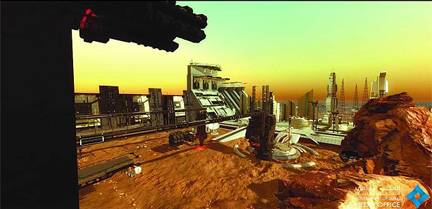 Imagens divulgadas pelo Dubai Media Office mostram como seria a cidade construda em Marte em 2117
