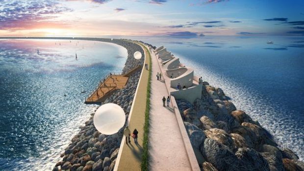 Projeto quer rede de lagoas artificiais no Reino Unido para gerar energia a partir das ondas e das mars