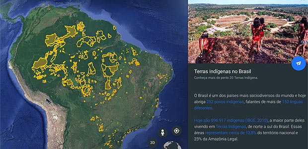Novo Google Earth mostra terras indígenas brasileiras e fala sobre preservação ambiental