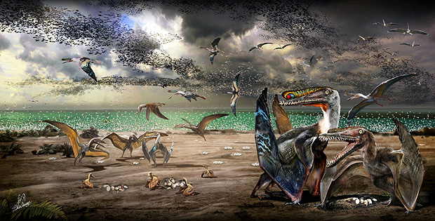 Ilustrao artstica dos pterossauros 
