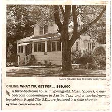 Anncio no "NYT" mostra casas que podem ser compradas por US$ 89.000 (R$ 170.000)
