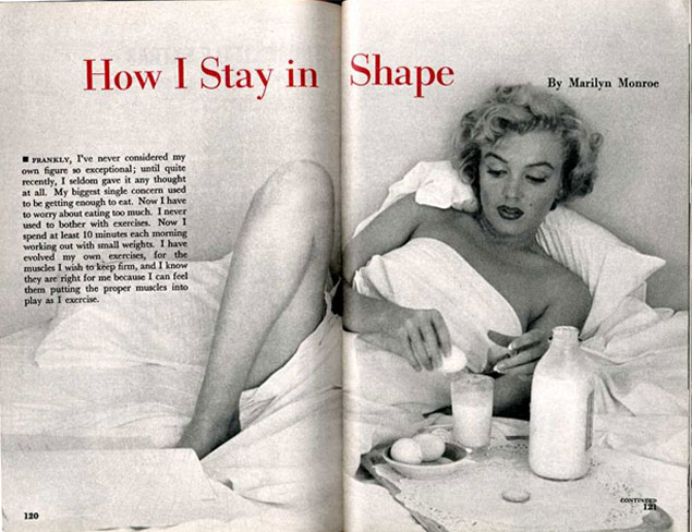 Reprodução da entrevista com Marilyn Monroe à revista "Pageant", em setembro de 1952