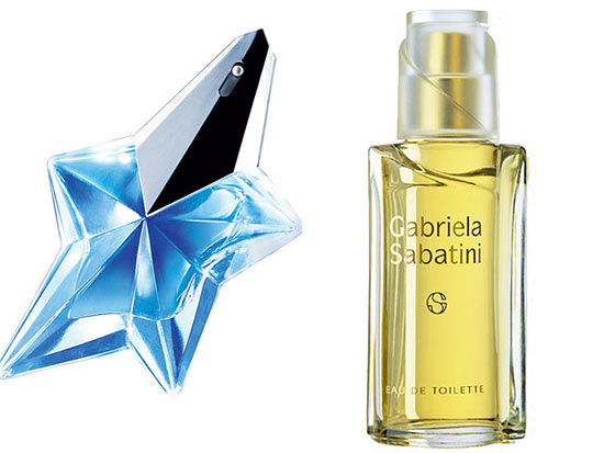Perfumes Angel e Gabriela Sabatine, que esto entre os internacionais mais vendidos no Brasil