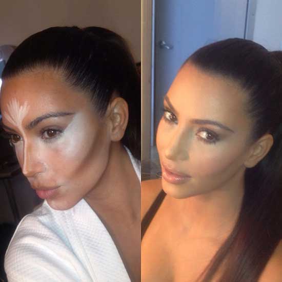 Kim Kardashian mostrou a tcnica no Instagram e virou a rainha do contorno