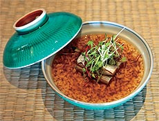 Shishamo zosui preparado pelo chef Tsuyoshi Murakami, do restaurante Kinoshita, de SP