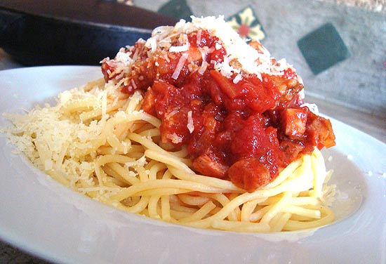 Espaguete Amatriciana do restaurante Pasta D'Autori, que tem menu especial para o Dia do Macarro