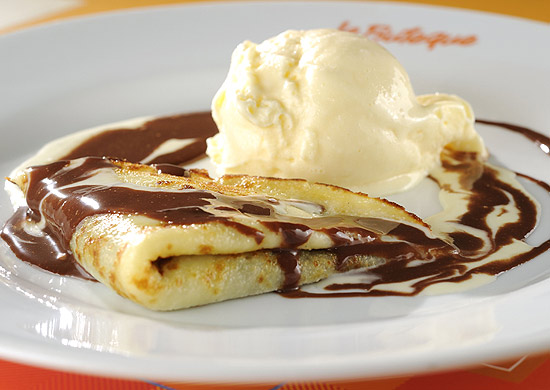 Crepe de Nutella da chef Raquel Codreanschi, do restaurante Le Buteque, é acompanhado por sorvete de creme 