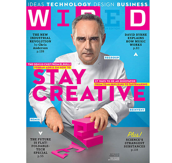 Capa da revista inglesa Wired de outubro, com o chef Ferran Adri