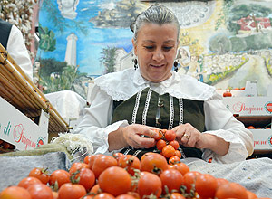 Estande de tomate no evento visitado por 220 mil pessoas