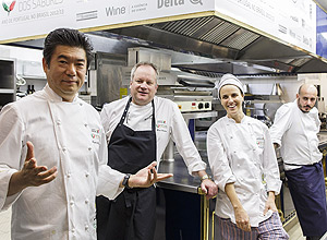 Os chefs Tsuyoshi Murakami, Dieter Koschina, Helena Rizzo e Daniel Redondo