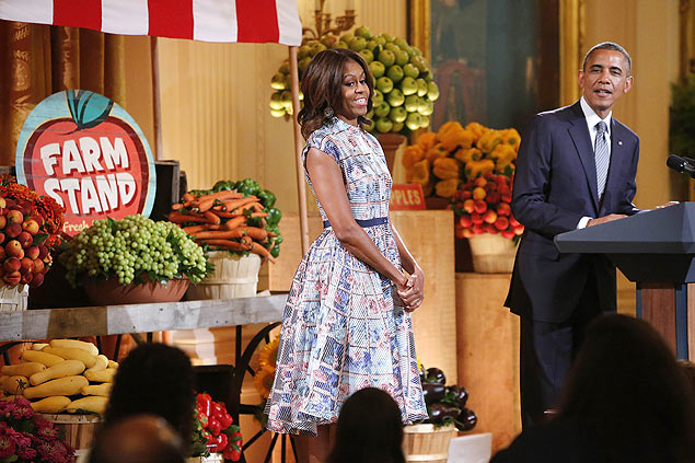 Michele e Barack Obama durante evento na Casa Branca