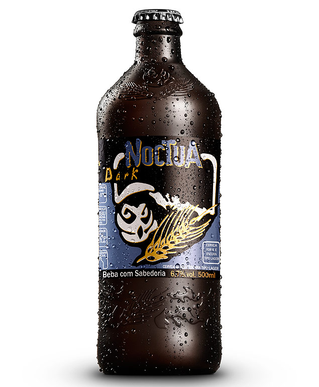 A garrafa da Noctua, cerveja que ser lanada pela Coruja em comemorao aos 10 anos da marca
