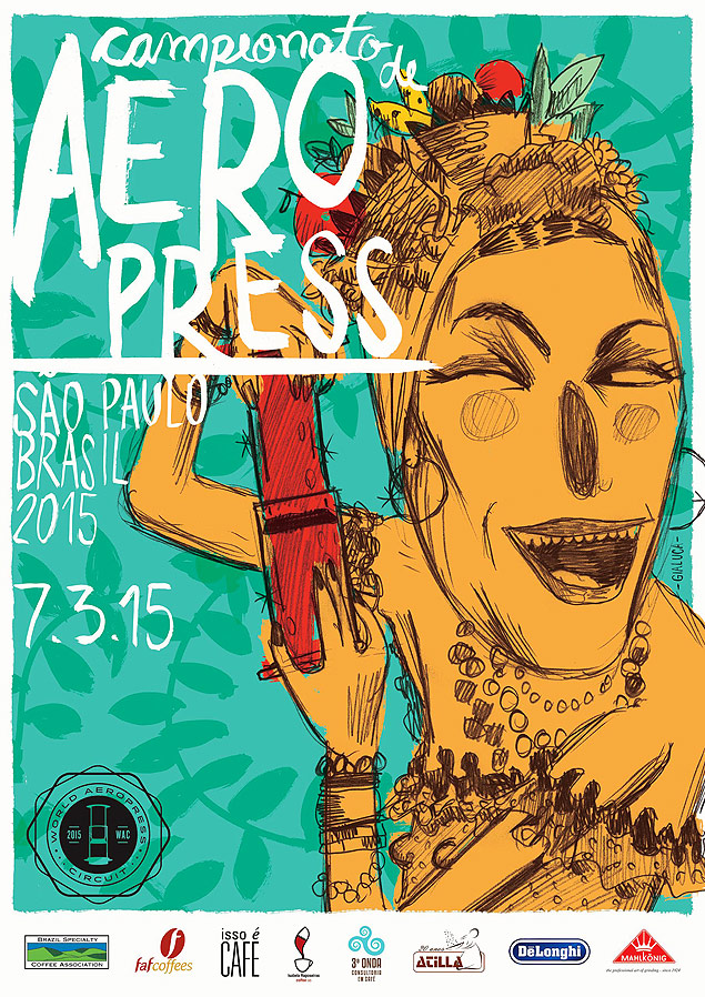 Cartaz do primeiro concurso de Aeropress, aberto a todo pas