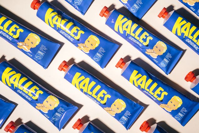 Tubes of Kalles Kaviar, a cod roe paste which is uniquely popular in Sweden, at ScandiKitchen, a Scandinavian store and restaurant in London, July 16, 2015. Kalles has never found much favor abroad, a fact that is now being used in gently mocking ads to help bolster the product&#146;s Swedish identity. (Tom Jamieson/The New York Times)