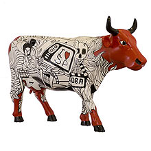 Vaca criada pelo designer Henrique Carvalho Pereira; jovem permanece internado em SP