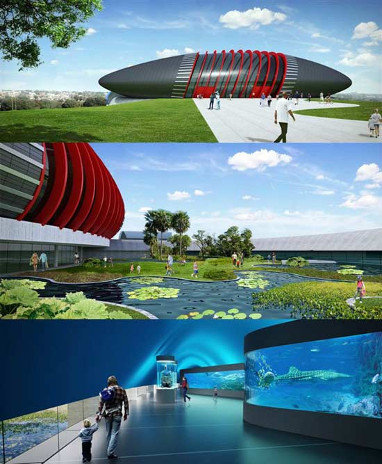 Imagens mostram projeto do aqurio que ser construdo em MS e deve ser o maior de gua doce do mundo