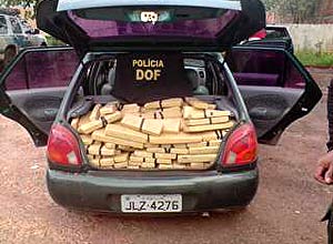 Polcia apreende 375 kg de maconha dentro de veculo na rodovia MS-164, em Ponta Por (MS); um homem foi detido