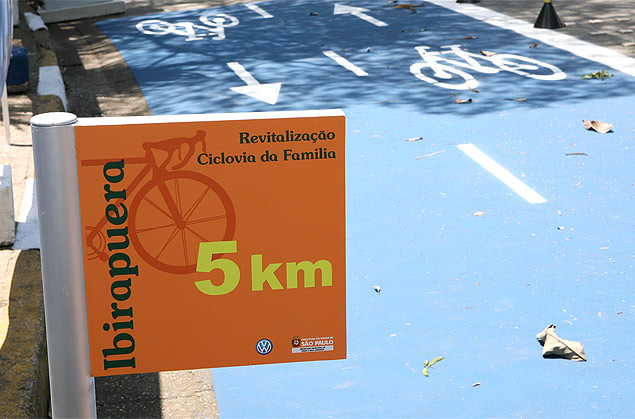 A cada 500 metros de NOva padronizao da ciclovia do parque Ibirapuera, em SP; a cada 500 metros sero instaladas placas informando a quilometragem