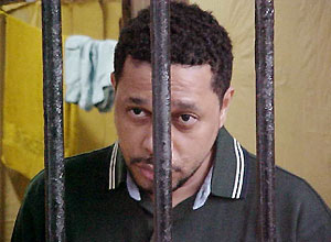Traficante Elias Pereira da Silva, o Elias Maluco, preso na carceragem do Batalho de Choque da Polcia Militar do Rio