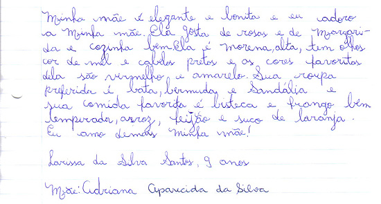 Carta de Larissa da Silva Santos