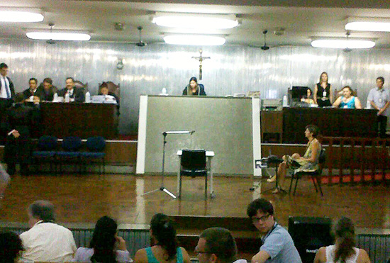 Plenário onde acontece o julgamento de Lindemberg Alves Fernandes, no Fórum de Santo André, Grande SP 