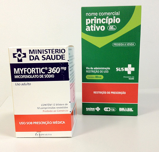Novas embalagens dos medicamentos distribuídos pelo Ministério da Saúde 