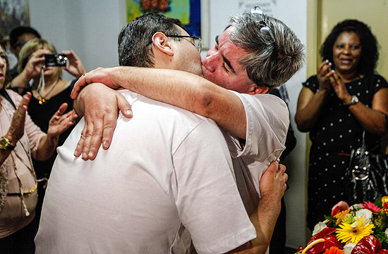 Mário Domingos Grego e Gledson Perrone Cordeiro trocaram alianças em agosto em São Paulo