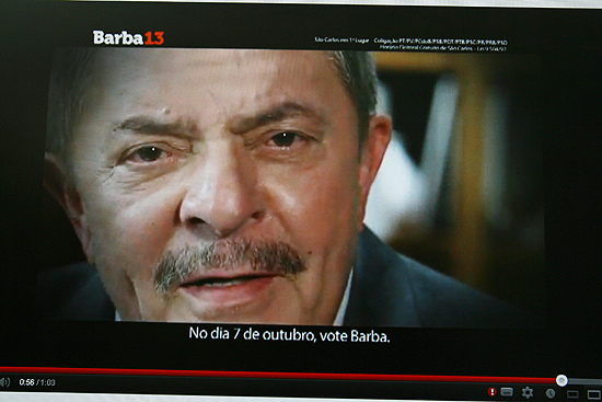 Lula durante programa eleitoral do prefeito Oswaldo Barba (PT), que concorre à reeleição - 12256600