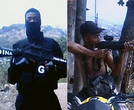 esquerda, Lucas Jorge Silva Arajo, 18, conhecido como Shrek.  direita foto do suspeito que foi postada em rede social