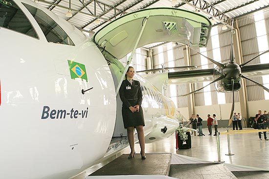 Nova aeronave da Passaredo apresentada em evento em Ribeiro Preto (SP)
