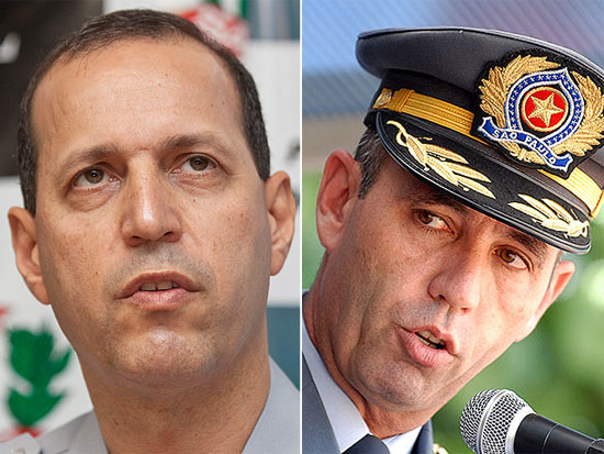 Roberval FranÃ§a (Ã  esquerda), que chefiou a PolÃ­cia Militar de SÃ£o Paulo por 7 meses; Benedito Meira vai assumir o comando nos prÃ³ximos dias