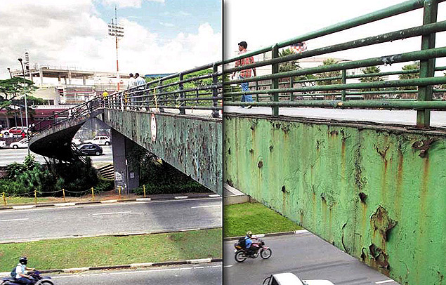 Veja as fotos comparando a passarela de Congonhas nos anos de 2004 e 2013