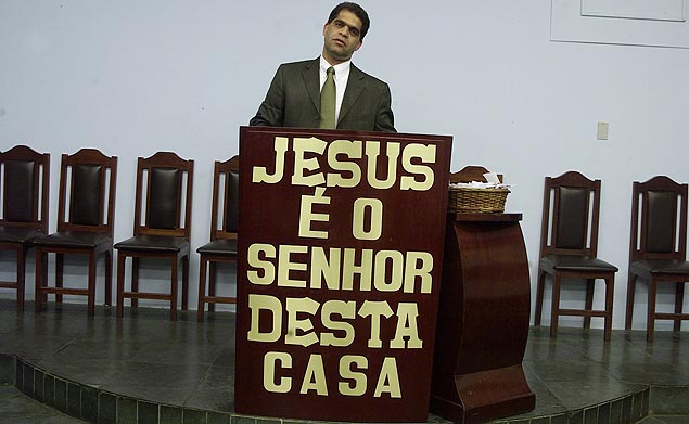 O pastor Marcos Pereira da Silva, da igreja Assembleia de Deus; ele foi preso sob suspeita de abusar sexualmente de fiéis