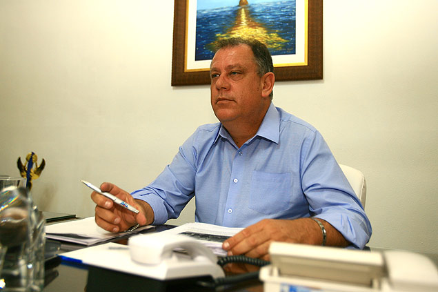 O vice-prefeito de Ribeiro Preto, Marinho Sampaio (PMDB), na sede da prefeitura do municpio
